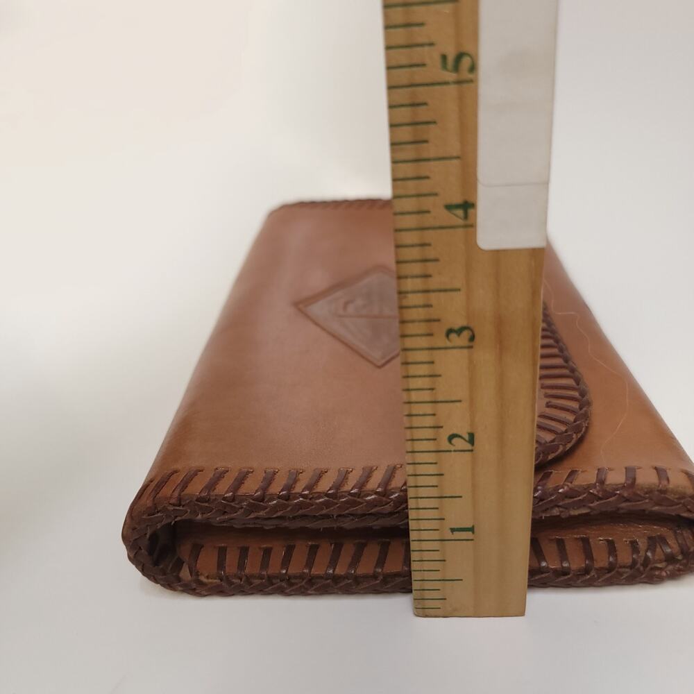 Leather Bag Case Pouch Book Holder Small Pencilcase Artist Brown Embossed Bible - Picture 9 of 11